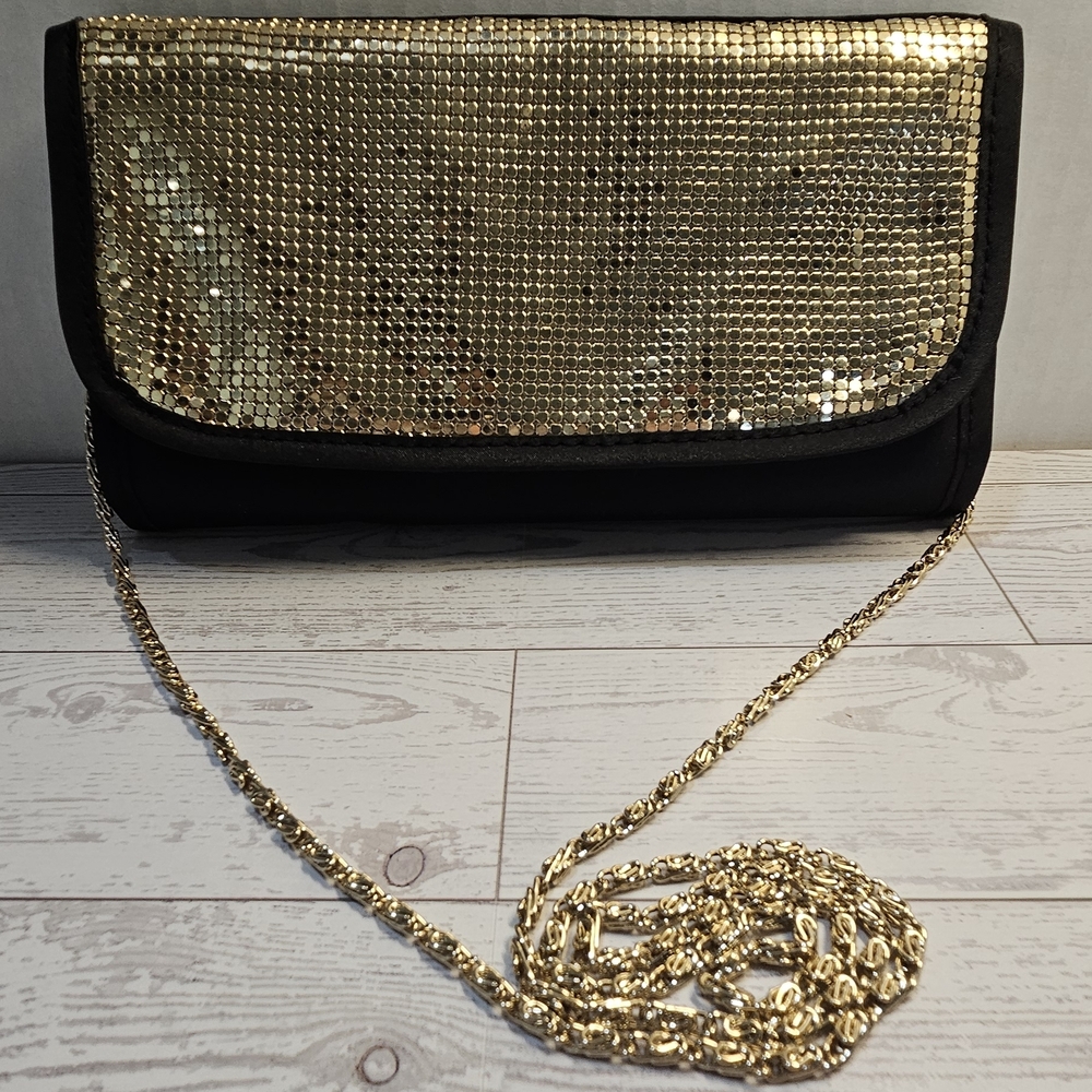 Elegant Gold and Black Clutch/Crossbody/travel Bag